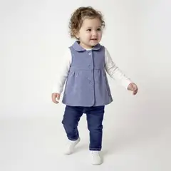 YAMP - Conjunto Body Más Chaqueta Vest y Calza Bebé Niña