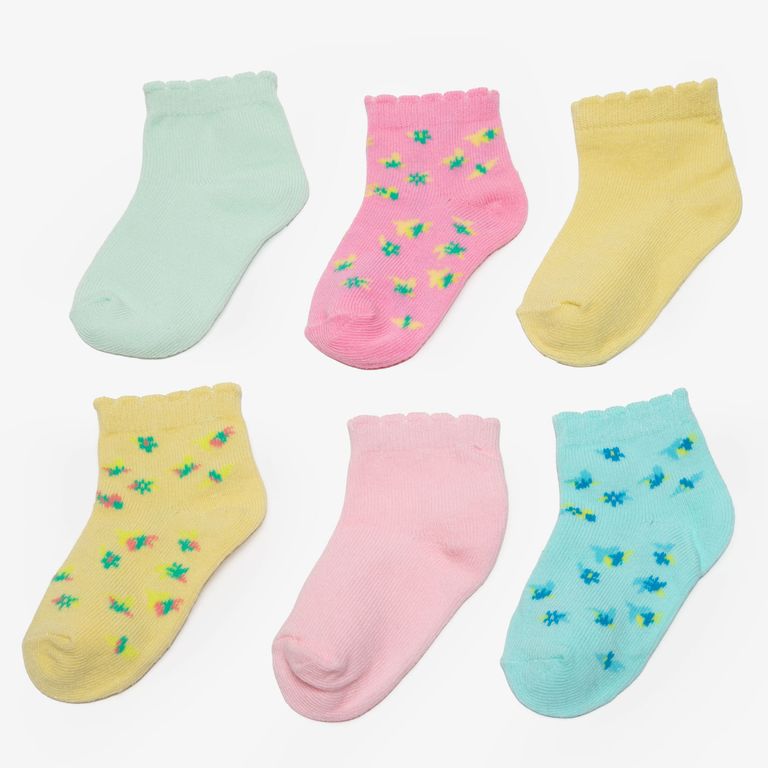 6 Pares Calcetines Algodón Unisex Bebé