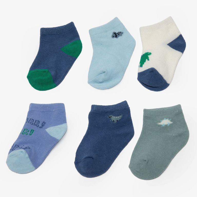 6 Pares Calcetines Algodón Unisex Bebé