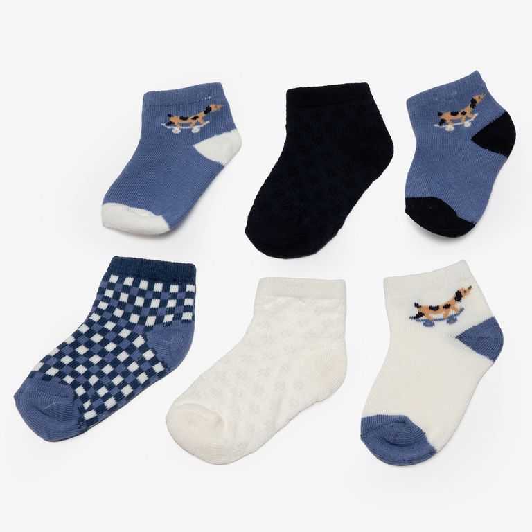 6 Pares Calcetines Algodón Unisex Bebé