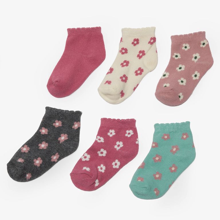6 Pares Calcetines Algodón Unisex Bebé