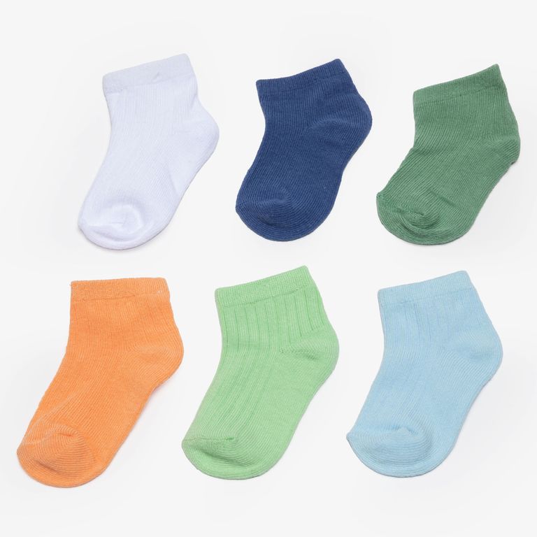 6 Pares Calcetines Algodón Unisex Bebé