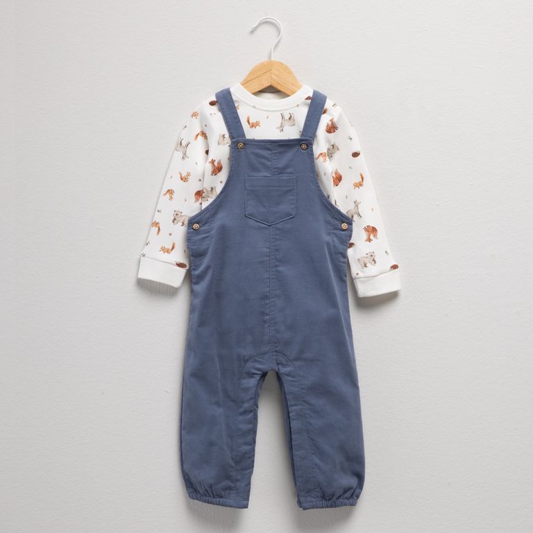 Conjunto Body Más Jardinera Cotelé Bebé Niño