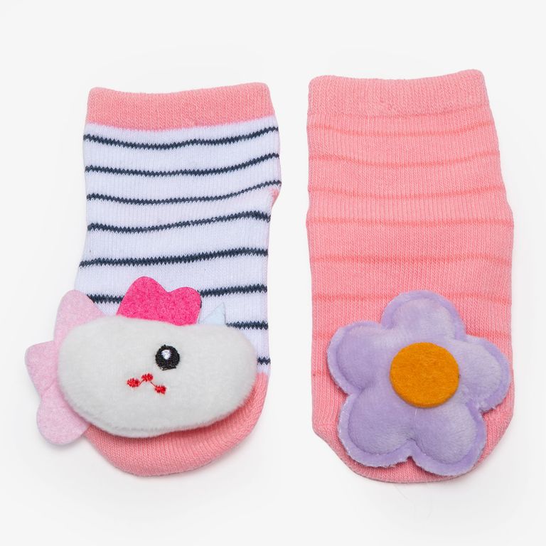 2 Pares Calcetines Algodón Unisex Bebé