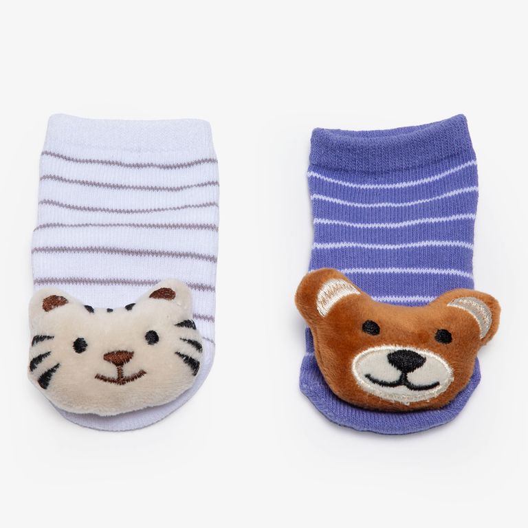 2 Pares Calcetines Algodón Unisex Bebé