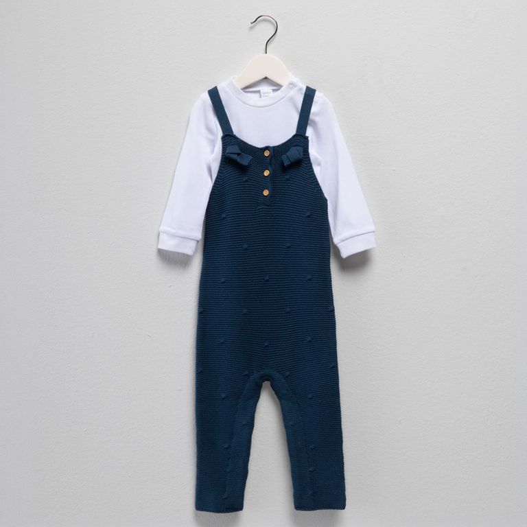 Conjunto Jardinera Tejida Más Body Bebé Niño