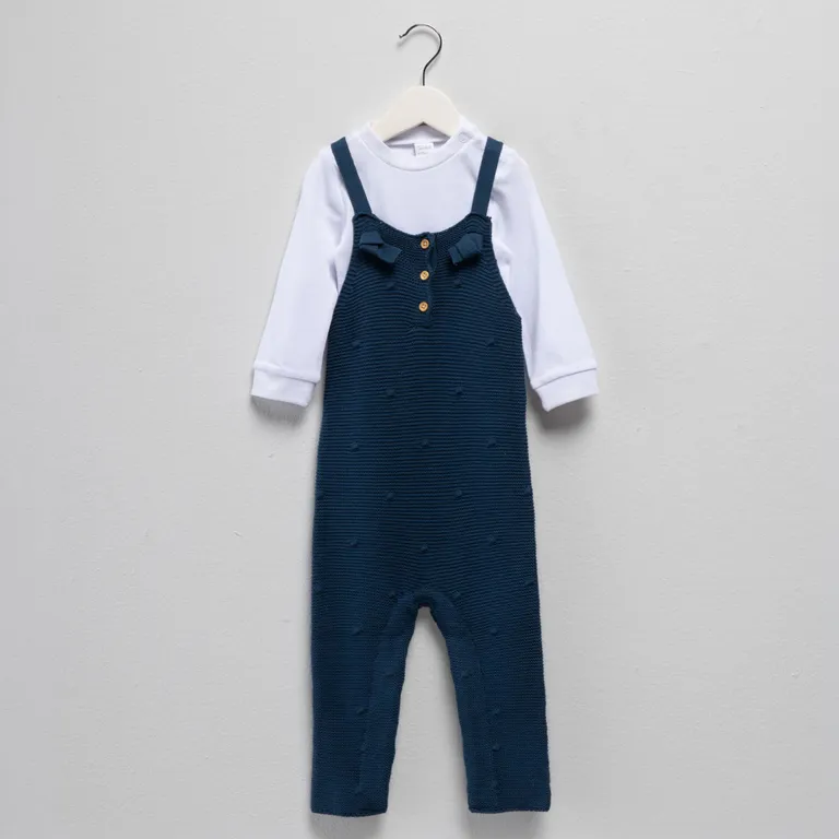 Conjunto Jardinera Tejida Más Body Bebé Niño