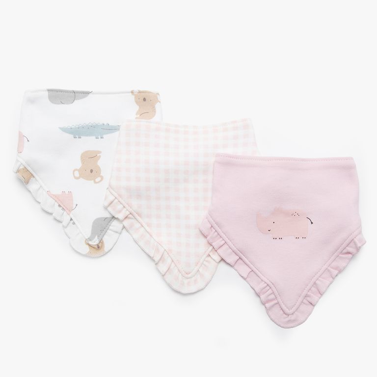 3 Baberos Algodón Unisex Bebé