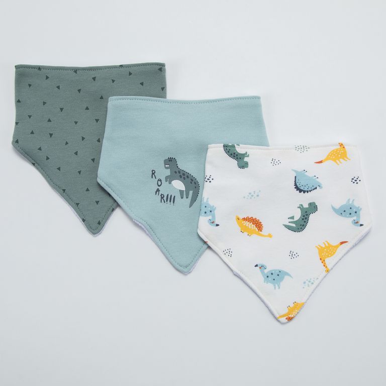3 Baberos Algodón Unisex Bebé