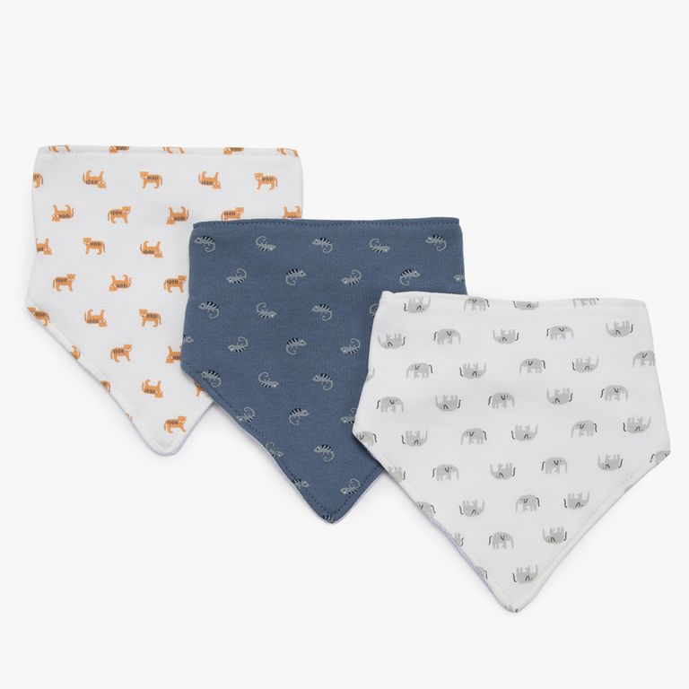 3 Baberos Algodón Unisex Bebé