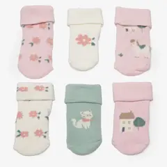 YAMP - 6 Pares Calcetines Algodón Unisex Bebé