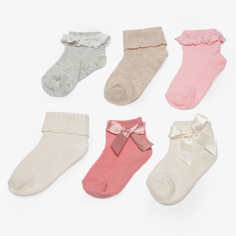6 Pares Calcetines Algodón Unisex Bebé