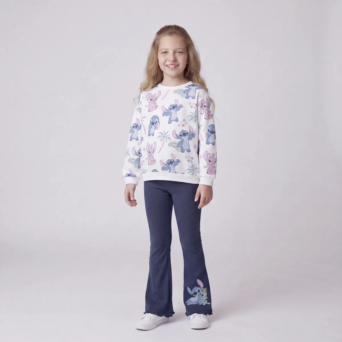 LILO & STITCH - Conjunto Niña Polerón Más Calza Flare Lilo & Stitch