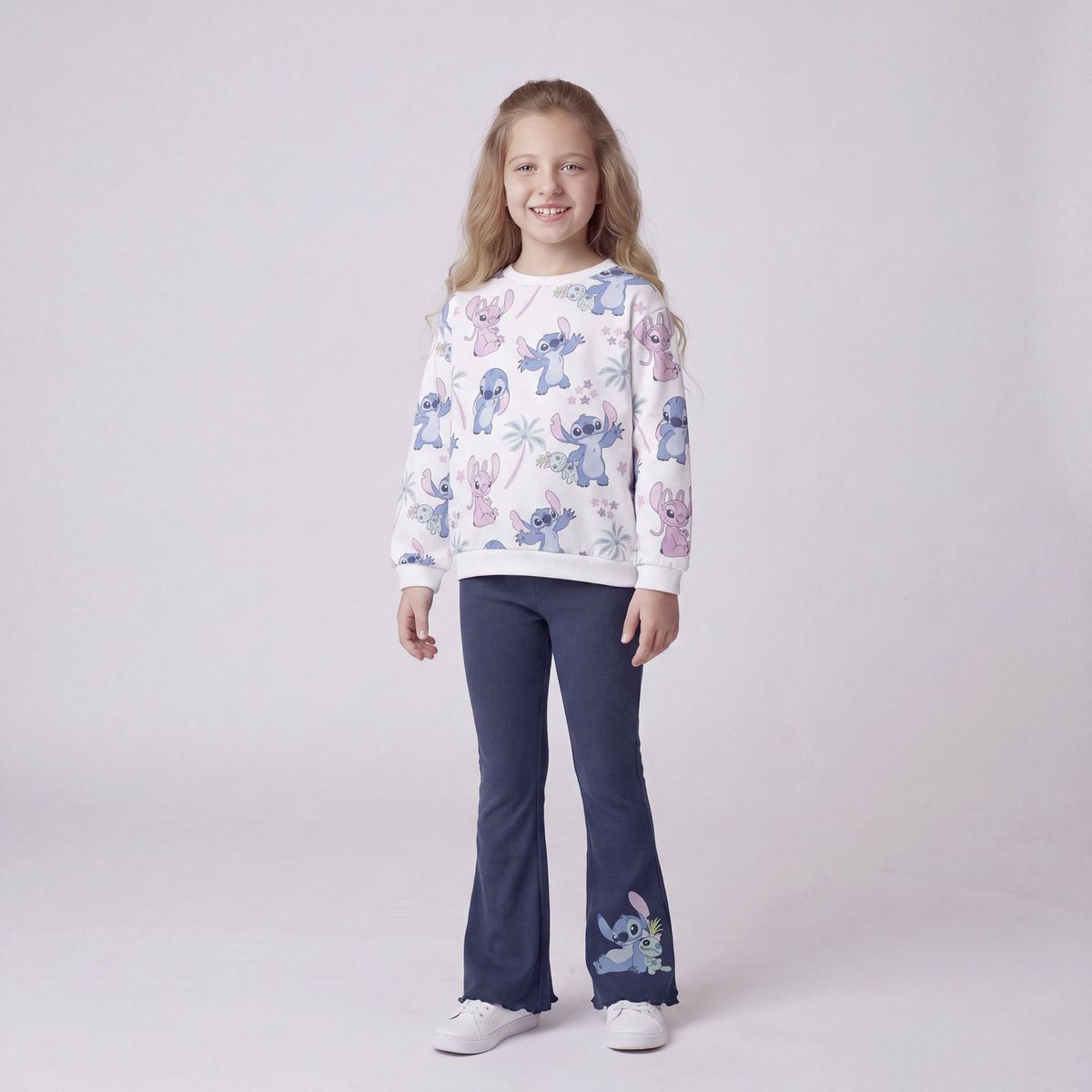 LILO & STITCH - Conjunto Niña Polerón Más Calza Flare Lilo & Stitch