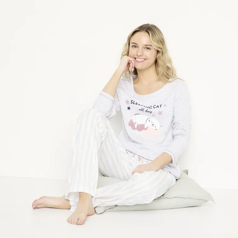 Polera De Pijama Algodón Mujer