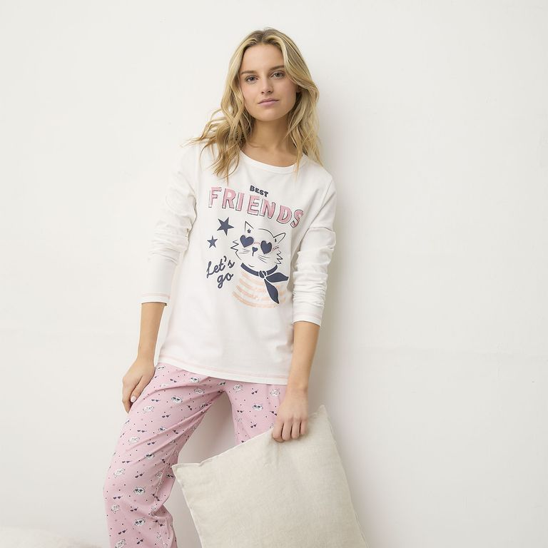 Polera De Pijama Algodón Mujer
