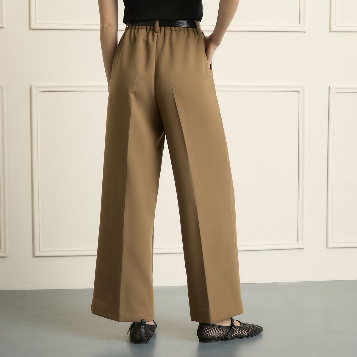 BASEMENT - Pantalón Straigth Tiro Alto Mujer Basement
