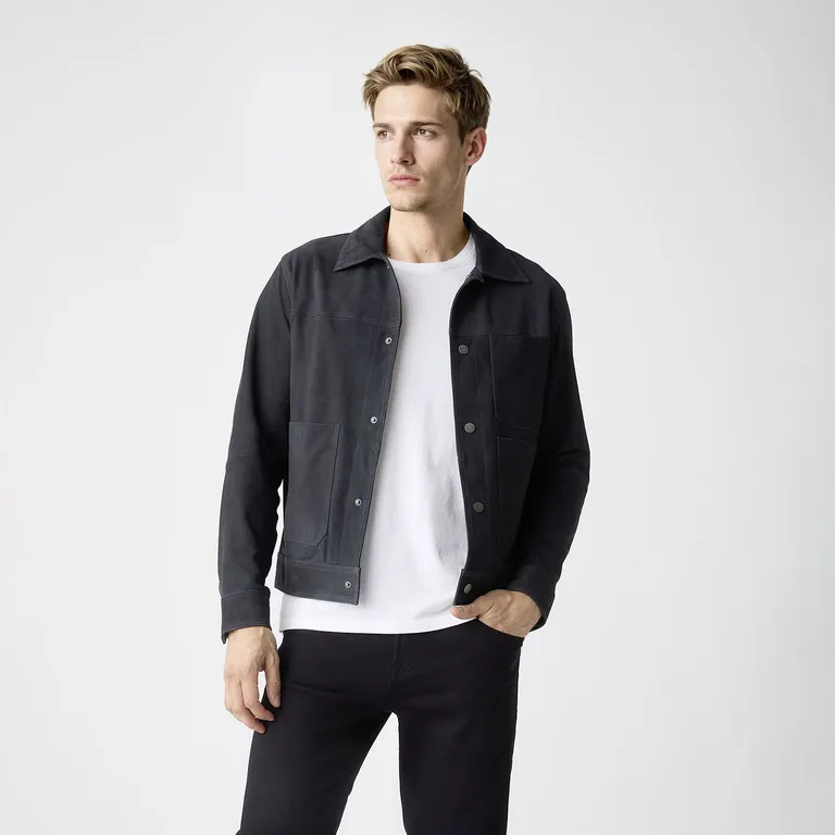 Chaqueta 100% Cuero Gamuza Hombre Wolf & Hank