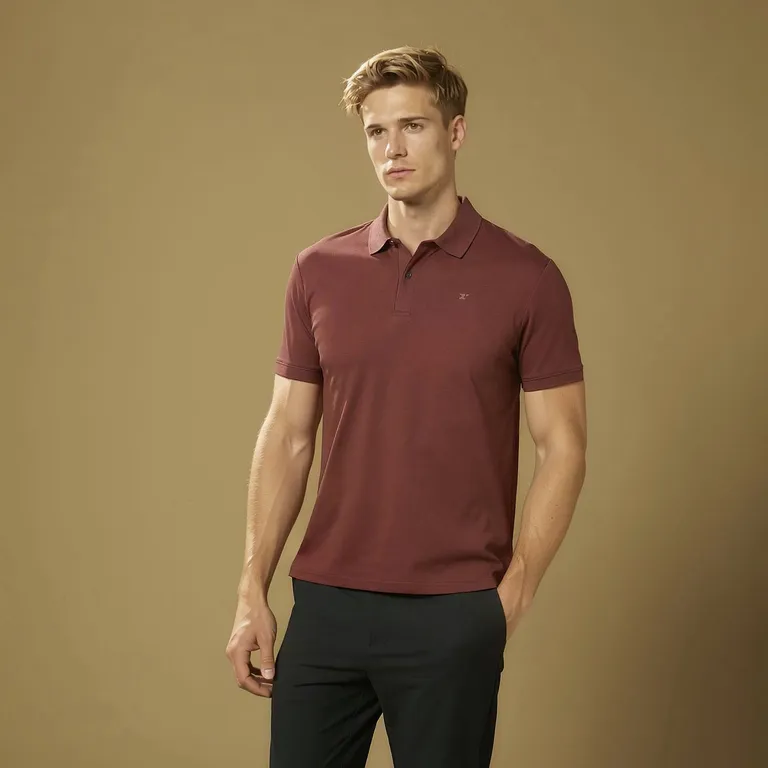 Polera Manga Corta Cuello Polo 100% Algodón Hombre Wolf and Hank