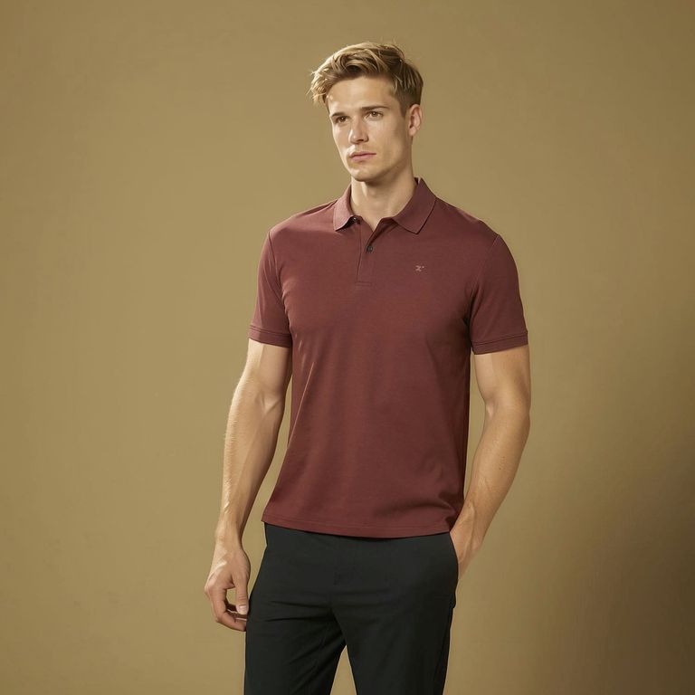 Polera Manga Corta Cuello Polo 100% Algodón Hombre Wolf and Hank