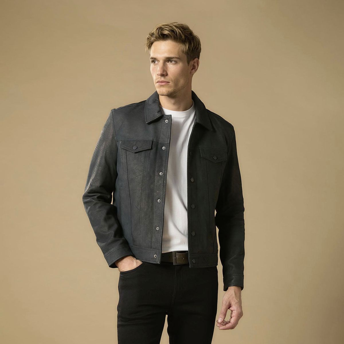 WOLF&HANK - Chaqueta Cuero Hombre Wolf & Hank