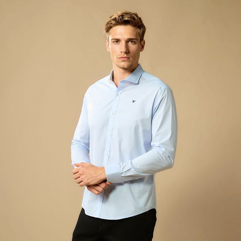 Camisa Poeplina Spandex Hombre Wolf & Hank