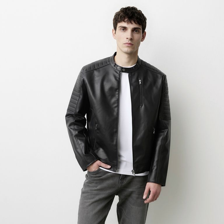 BASEMENT Chaqueta Efecto Cuero Hombre