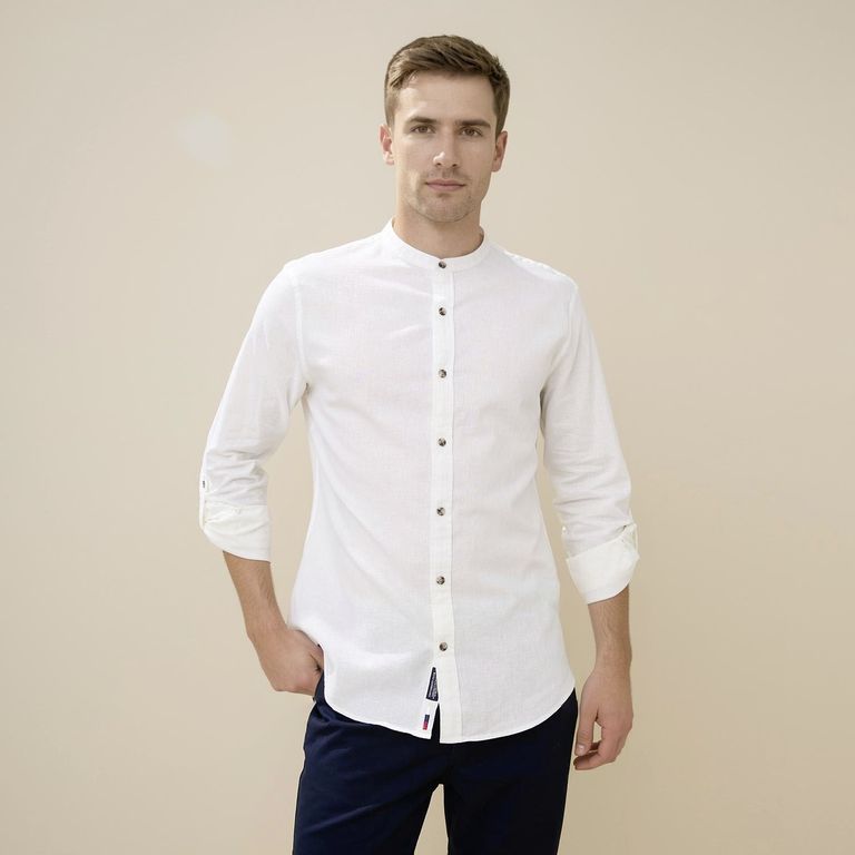 Camisa Manga Larga Lino Hombre