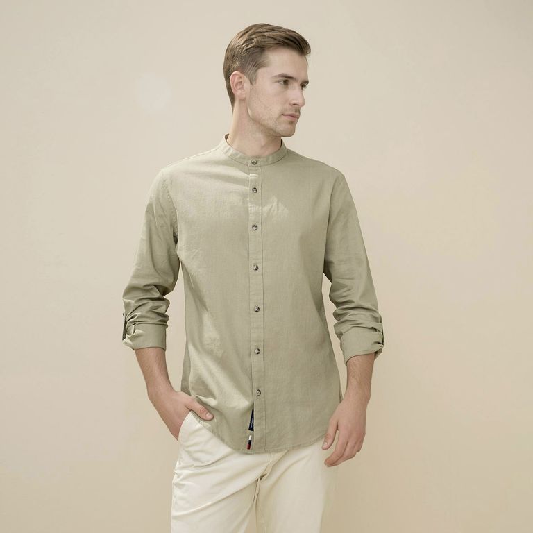 Camisa Manga Larga Lino Hombre
