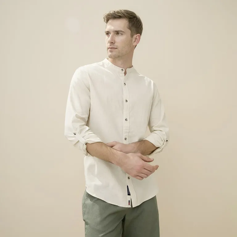 Camisa Manga Larga Lino Hombre
