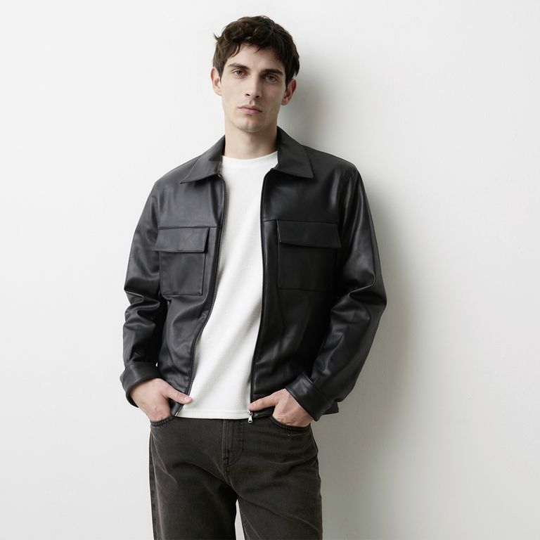 BASEMENT Chaqueta Efecto Cuero Hombre