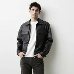 BASEMENT - Chaqueta Efecto Cuero Hombre