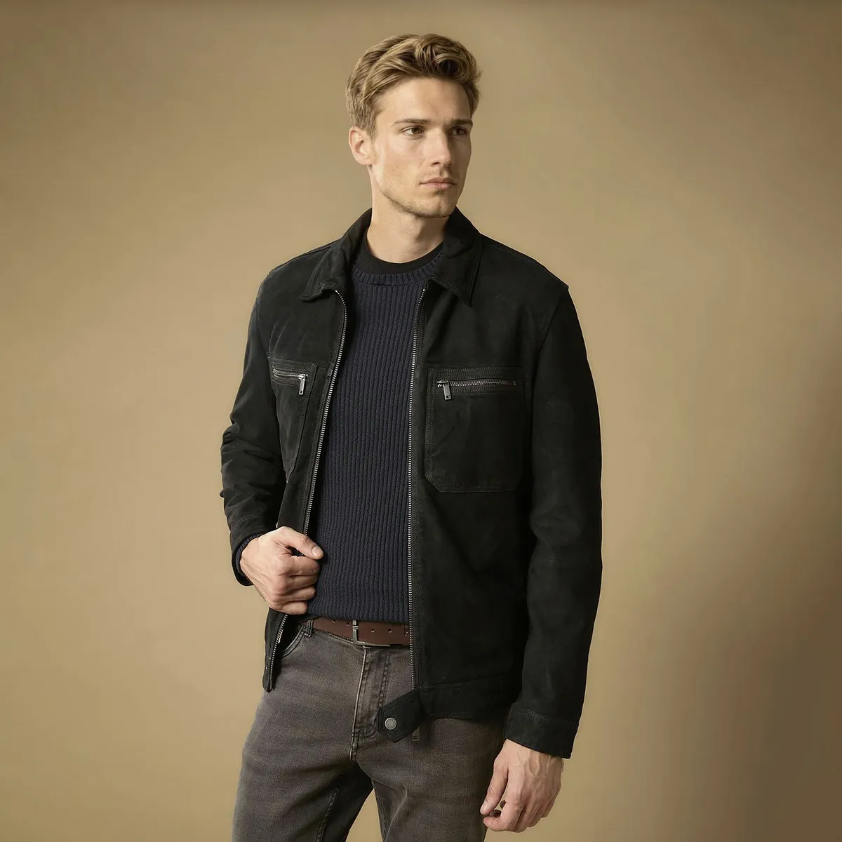 WOLF&HANK - Chaqueta Cuero Hombre Wolf & Hank