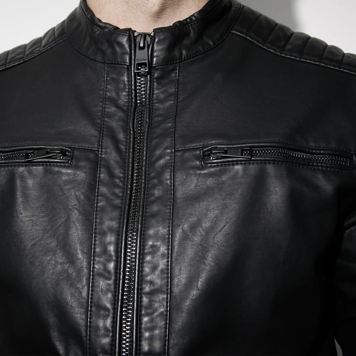 MOSSIMO - Chaqueta Efecto Cuero Hombre Mossimo