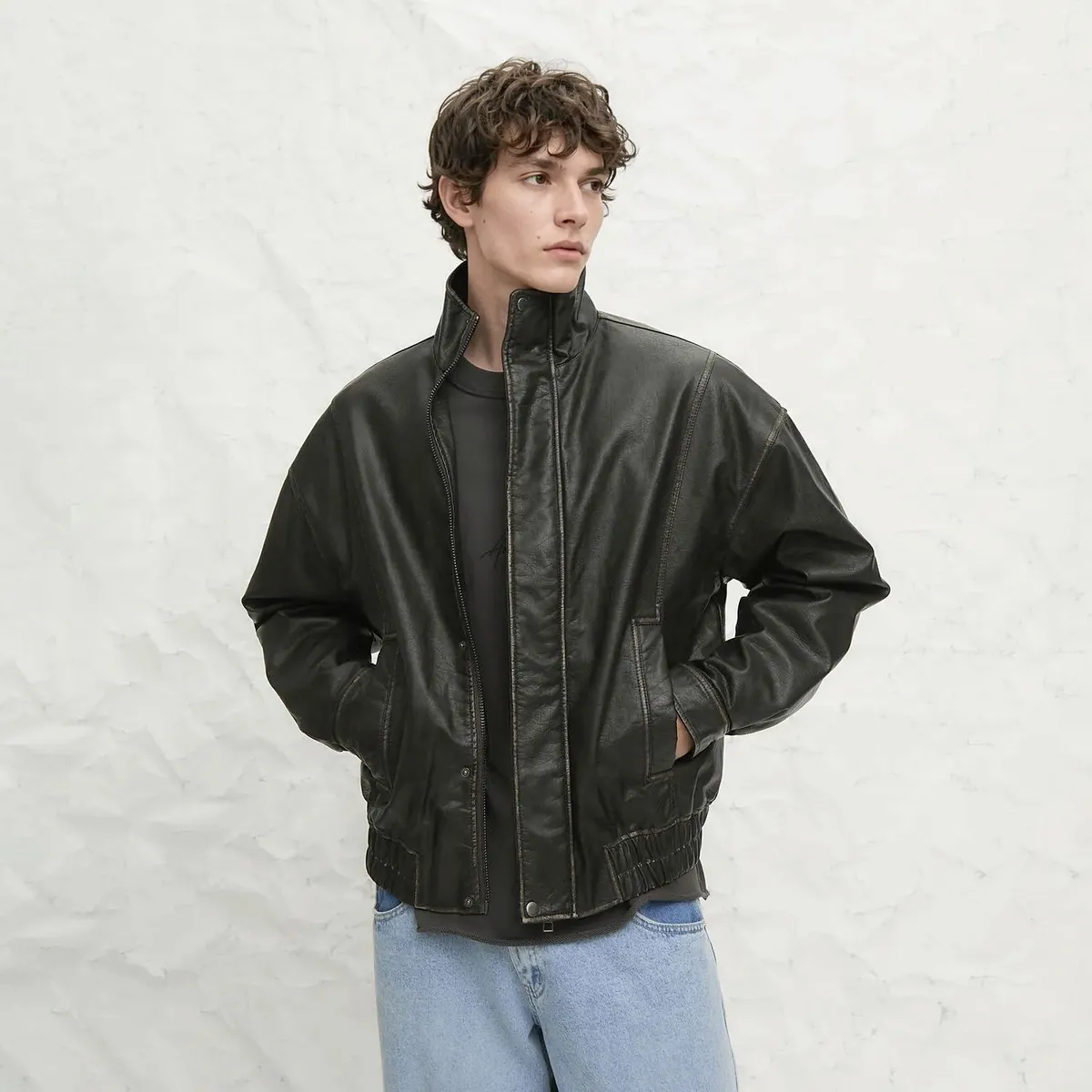 AMERICANINO - Chaqueta Efecto Cuero Hombre Americanino