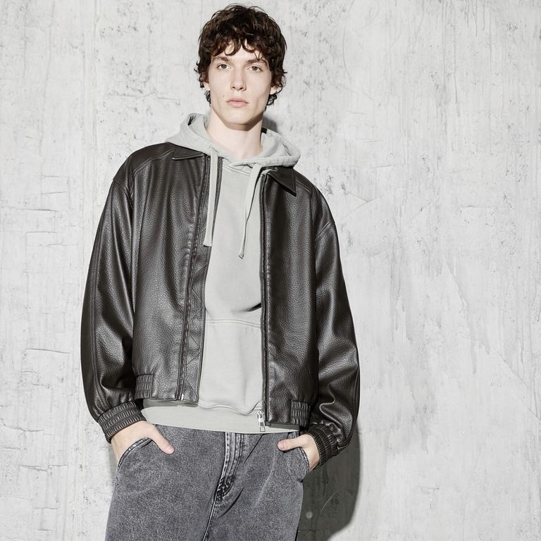 Chaqueta Efecto Cuero Hombre