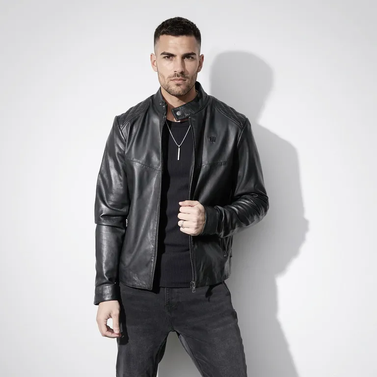 Chaqueta 100% Cuero Negra Hombre