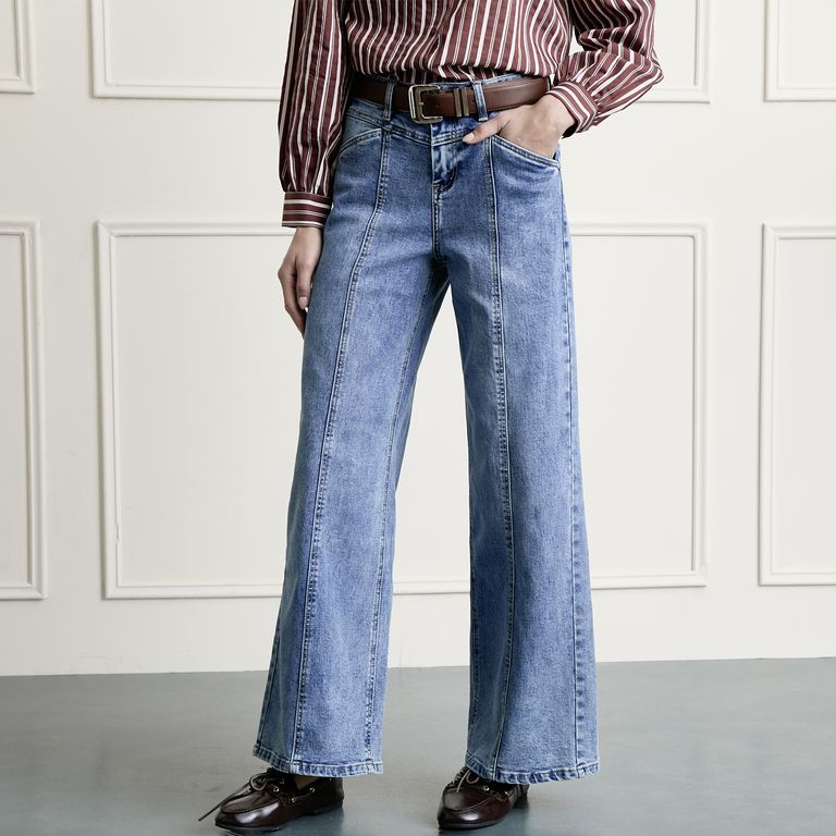 Jeans Wide Leg Tiro Alto Mujer