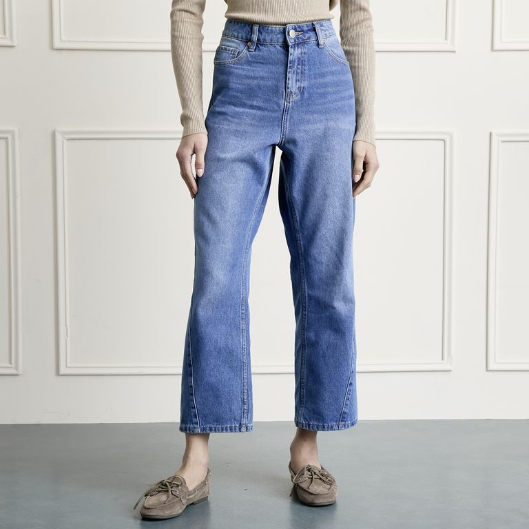 Jeans Baggy Tiro Alto Mujer