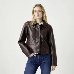 ELLE - Chaqueta Efecto Cuero Mujer