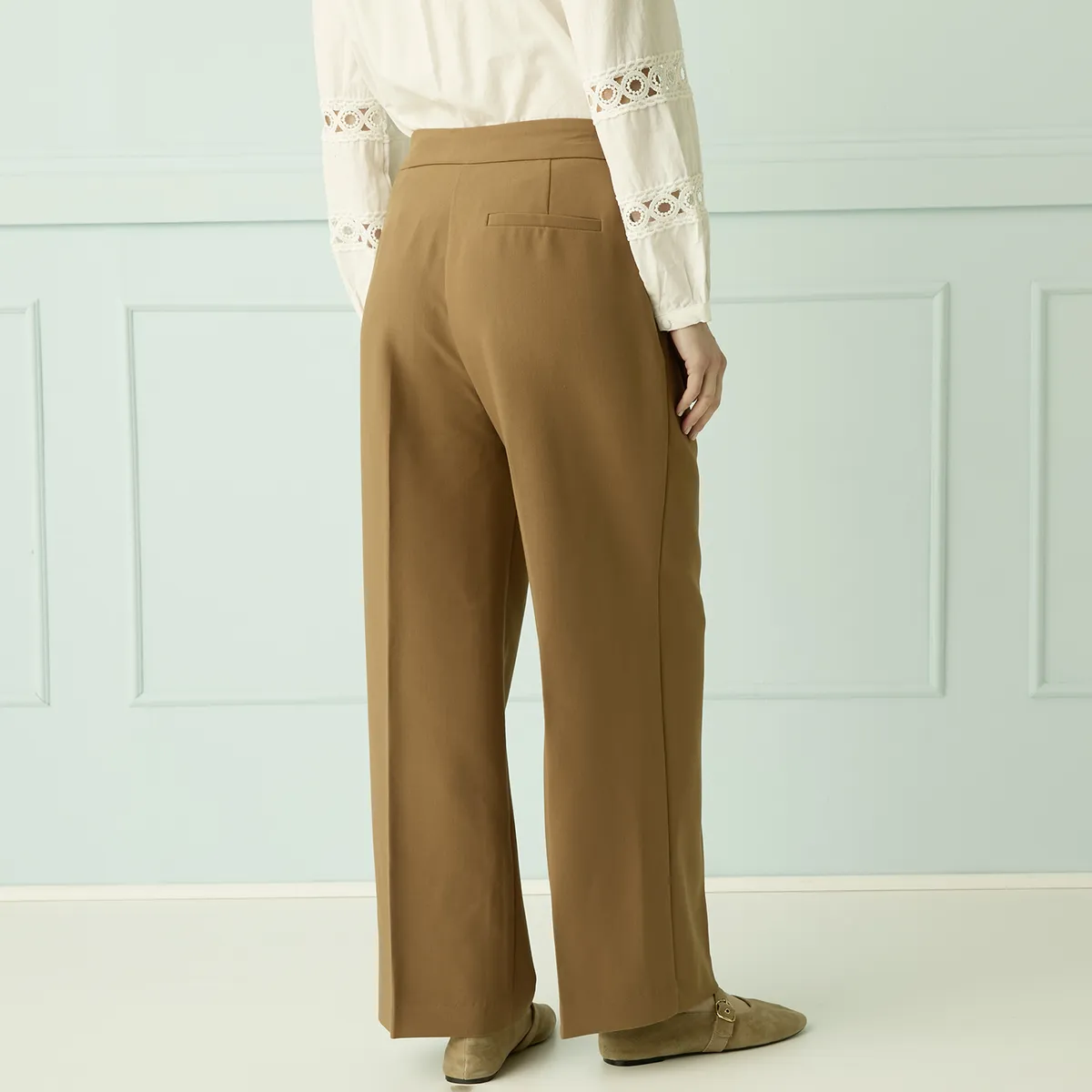 ELLE - Pantalón Tiro Alto Mujer Elle
