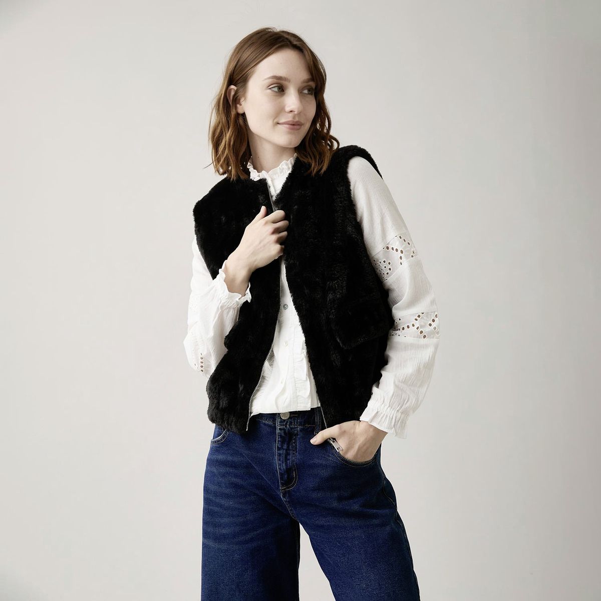 UNIVERSITY CLUB - Vest Peludo Mujer University Club