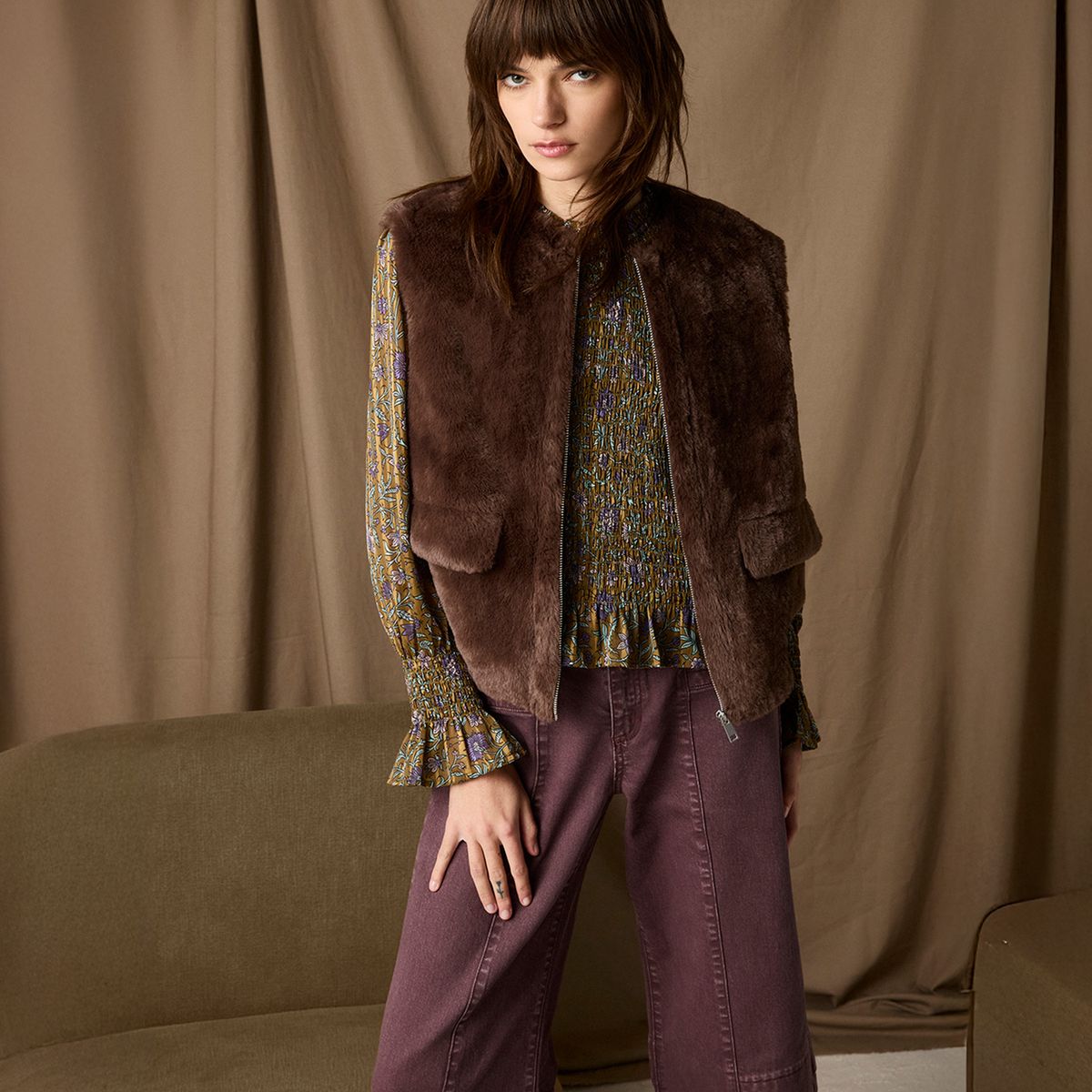 UNIVERSITY CLUB - Vest Peludo Mujer University Club