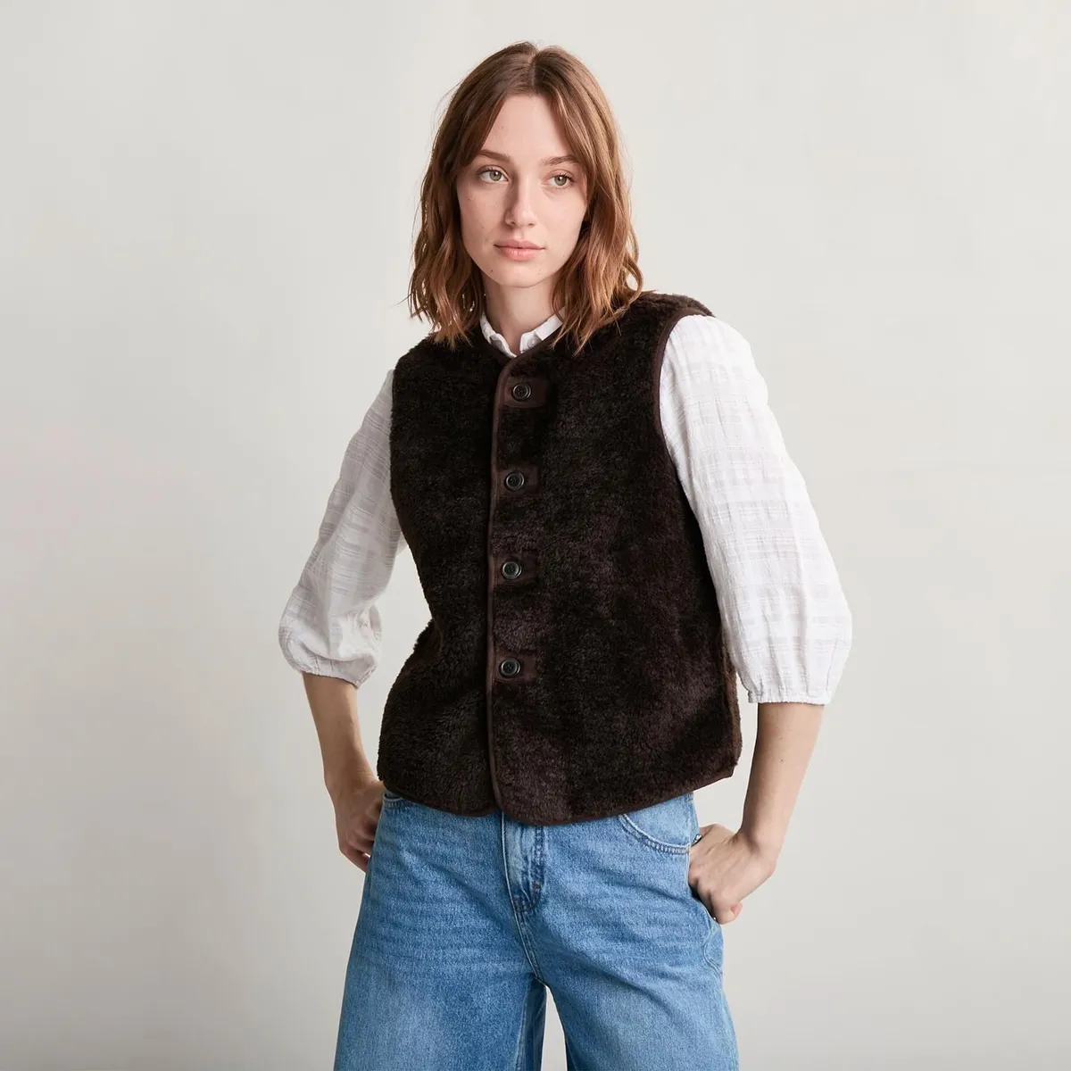 UNIVERSITY CLUB - Vest Peludo Mujer University Club