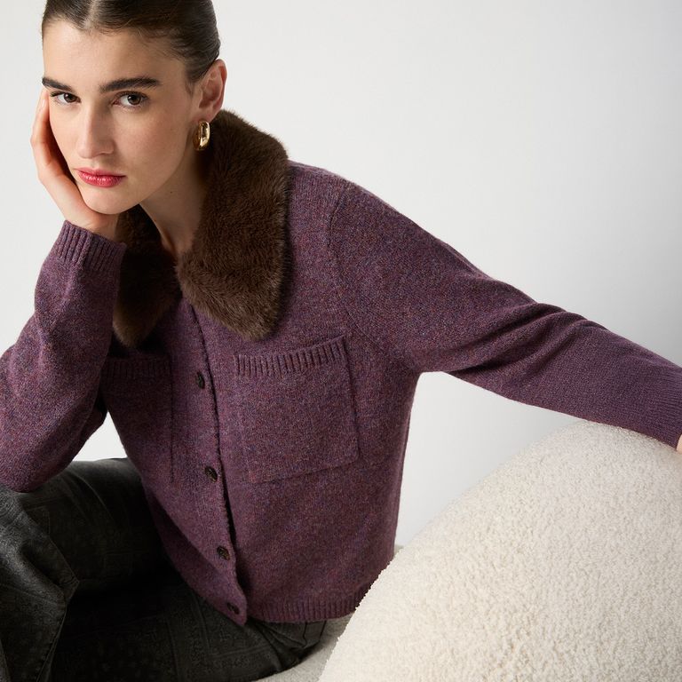 Chaleco Cuello Peludo Mujer