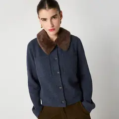 UNIVERSITY CLUB - Chaleco Cuello Peludo Mujer