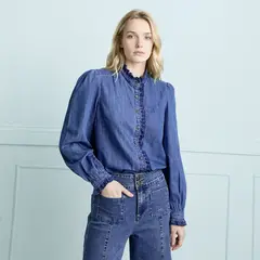 ELLE - Blusa Demin Mujer