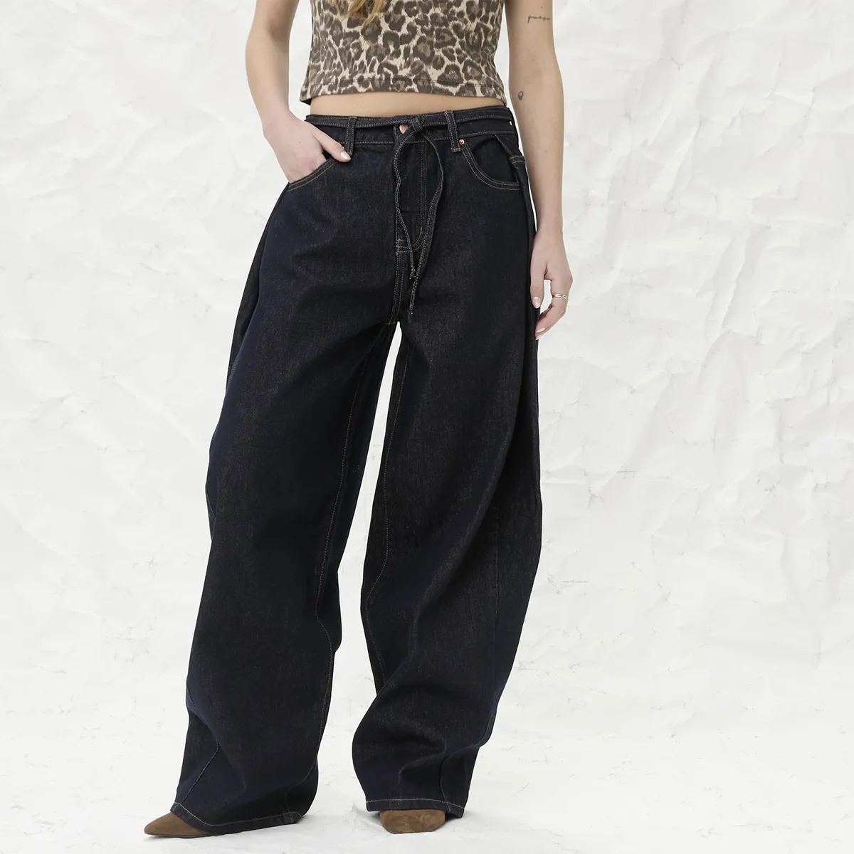 AMERICANINO - Jeans Baggy Tiro Medio Mujer Americanino