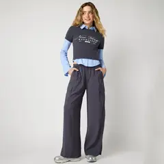 SYBILLA - Pantalón Tiro Medio Mujer