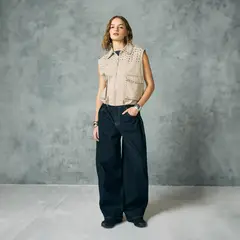 AMERICANINO - Jeans Baggy Tiro Medio Mujer